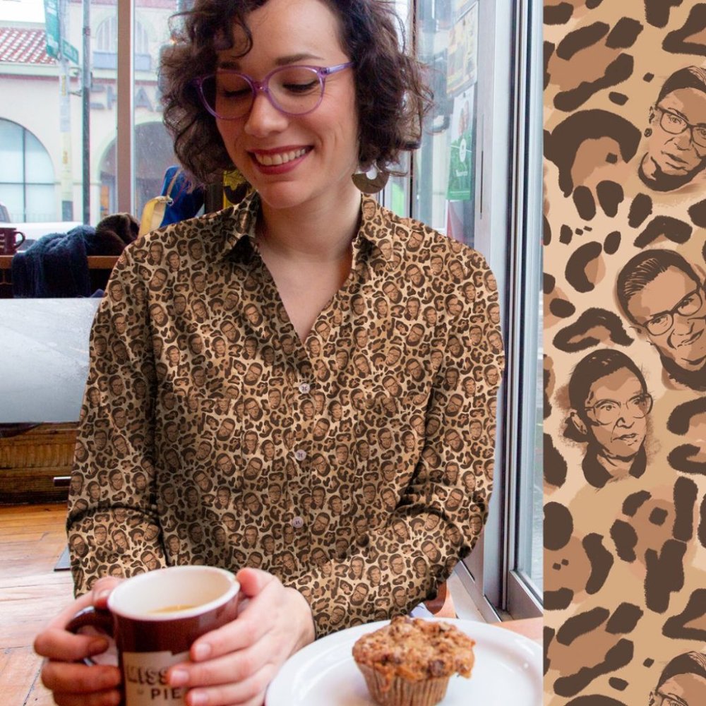 Betabrand Leopard RBG Print Shirt